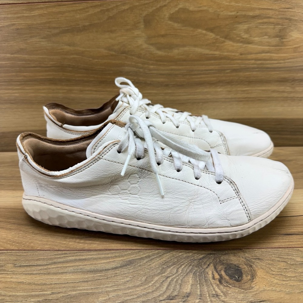VIVOBAREFOOT Geo Court White Leather Womens 9 EU 40 Zero Drop Wide Toe Box